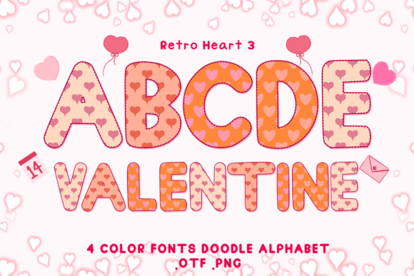 Retro Heart 3: A Color Font Bursting with Personality