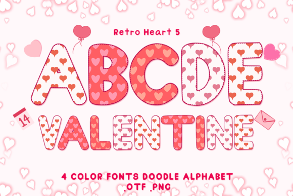 Retro Heart 5: Adorable Color Fonts for Every Design