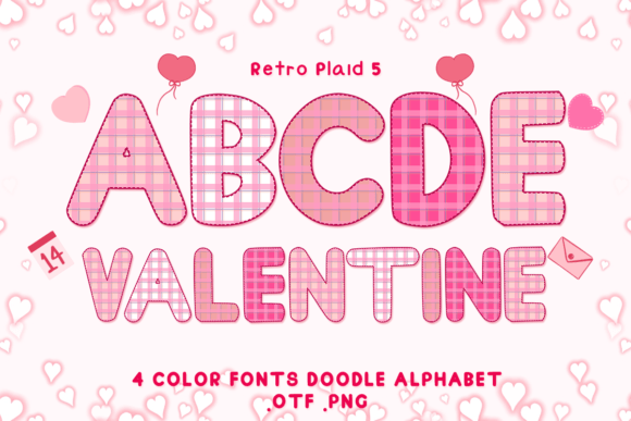 Retro Plaid 5: A Vibrant Color Font for Bold, Heartfelt Design